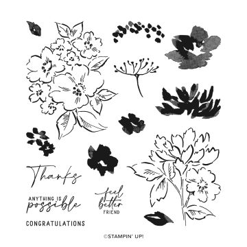 line-drawn flowers, solid flowers, sentiments